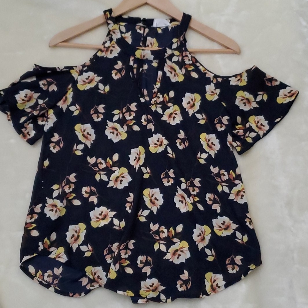 Blue floral halter top
